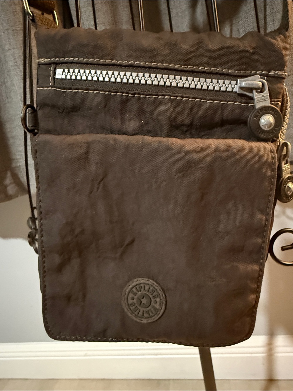 Kipling Brown Nylon Crossbody Messenger Bag